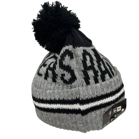 New Era On Field NFL Las Vegas Raiders Removeable Pom Beanie Football Athleisure - Picture 7 of 8
